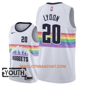 Maillot NBA Denver Nuggets Tyler Lydon 20 2018-19 Nike City Edition Blanc Swingman - Enfant